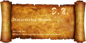 Dusinszky Noémi névjegykártya